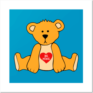 Valentine Teddy Bear Be Mine Posters and Art